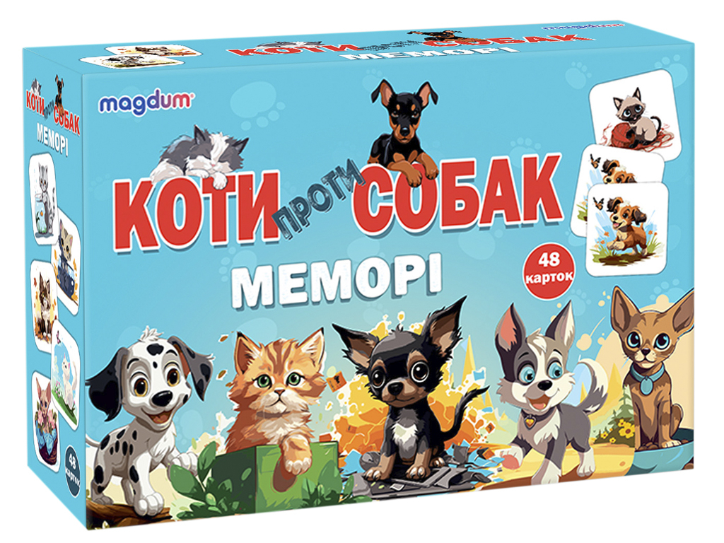 Настольная детская игра Мемори. Кошки против собак Magdum ME5032-24  (ME5032-24) по доступной цене